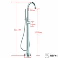 thumbnail image 2 of Bathtub Faucet Freestanding Floor Mounted Tub Filler Bath Mixer with Hand Shower, 2 of 9