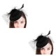 thumbnail image 1 of Sombrero Tocado Minnieouse para Mujer Velo de Malla de Flores Negro 2Conjunto, 1 of 6