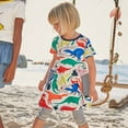 thumbnail image 3 of Maxcozy Kids Toddler Girls Cotton Casual Cartoon Dinosaur Sundress Tutu Dresses 6-7T, 3 of 12