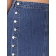 thumbnail image 5 of Agnes Orinda Women's Plus Size Denim Skirt High Waist Button Front Solid Casual A Line Midi Jean Skirts 1X Blue, 5 of 6
