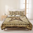 thumbnail image 3 of King Quilt Set 96''x106'', Brown Texas Star Country Lightweight Summer Bedspread Coverlet Set with 2 Pillow Shams, Western Stars Retro Breathable All Season Quilt Bedding for Bedroom/Guest Room, 3 of 9