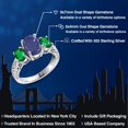 thumbnail image 2 of Gem Stone King 925 Sterling Silver Blue Lapis and Green Nano Emerald Ring for Women (2.80 Cttw, Gemstone Birthstone, Size 7), 2 of 6