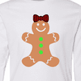 thumbnail image 4 of Inktastic Cute Gingerbread Girl with Red Plaid Bow Long Sleeve Youth T-Shirt, 4 of 5