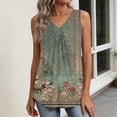 thumbnail image 5 of Kixjoy V Neck Tops for Women Sleeveless Beach Tank Tops Basic Baggy Pleated Shirts Trendy Casual Soft Womens Summer Tops, Army Green XL, 5 of 6