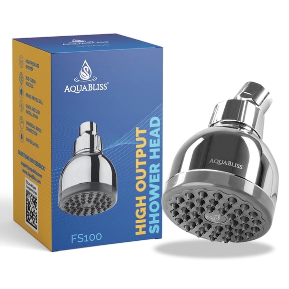 Aquabliss Daily Spa High-Pressure Shower Head Eco – 42 PressureForce Nozzles, Self-Cleaning Silicone Jets, Wide Pivoting Spray – Chrome