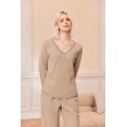 thumbnail image 2 of Ekouaer Women' 2 Piece Pajamas Fuzzy Fleece Sleepwear Set Long Sleeve Outfits 2025 Fall Loungewear, 2 of 6