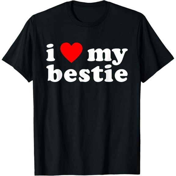 I LOVE MY BESTIE Best Friend BFF Cute Matching Friends Heart T-Shirt