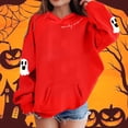 thumbnail image 2 of Zylarhe Halloween Sweatshirts for Kids Girls Hoodies Letter Print Pullover Long Sleeve Casual Outfit Soft Everyday Red 3-4 Years, 2 of 4