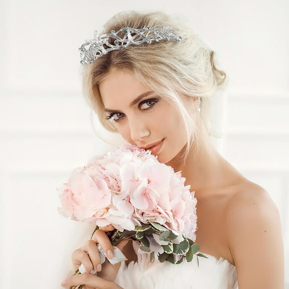 WASHWEPE Bridal Hair Accessory Fashion Crown 1Pack 8.3In