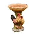 thumbnail image 1 of Dos estatua en forma de gallo estatua de pájaro de baños de pájaro estilo natural color vivo fácil moverse sólido birdfeeder para sala de jardín al aire libre Yuarrent HA012399-00B, 1 of 7