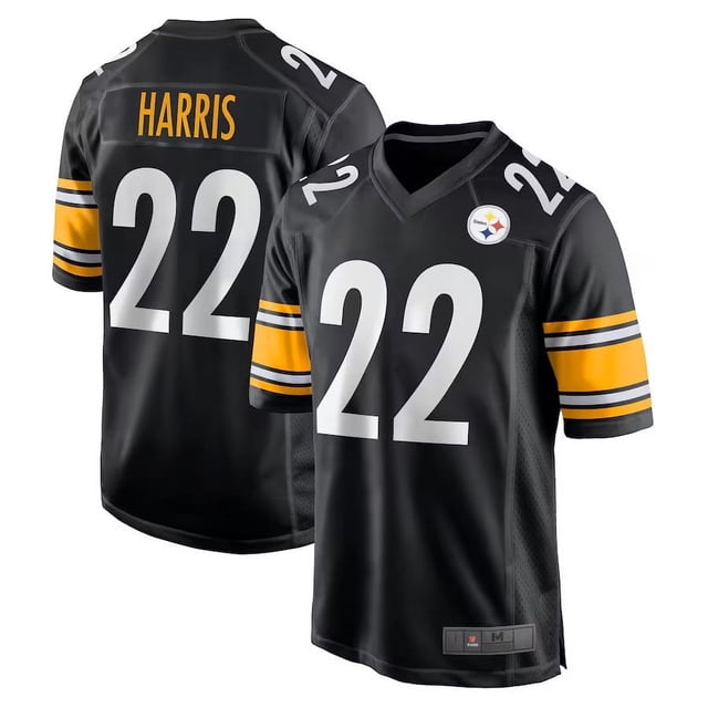 Youth Pittsburgh Harris 22 Black Player Game Stitched T-shirts Performance Top, Small
