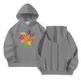 thumbnail image 4 of Spazoro Girls Hooded Sweatshirts, Cute Print Fashion Long Sleeve Soft & Comfy Fall Winter Tops for Girls Gray Size 11 T, 4 of 6