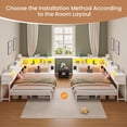 thumbnail image 2 of Full Daybed with Storage Bookcase and Shelves,Full Corner Bed Frame with 2 Storage Drawers, Metal Platform Bed with Charging Station and LED Lights, Corner Bed Frames for Bedroom,Living Room, White, 2 of 9