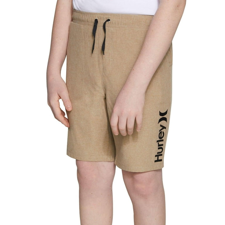Hurley Boy's Adjustable Waist 4-Way Stretch Hybrid Short (Wolf Grey, 18/20)