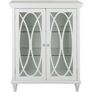 Elegant Home Fashions 32" H Miller Double Door Floor Cabinet With 2 Adjustable Tempered Glass Shelves