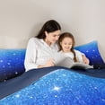 thumbnail image 5 of Castle Fairy Kids Girls Black Blue Glitter Print Twin Comforter Sets,Gradient Bedding Set, 5 of 8