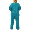 thumbnail image 7 of Nautica Womens Pajamas - Cozy Silky Fleece - 2 Piece Long Sleeve Winter Sleepwear Set for Women (Teal Print/Small), 7 of 7