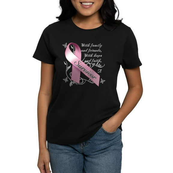 CafePress - Breast Cancer Survivor Women's Dark T Shirt - Women's Traditional Fit Dark T-Shirt