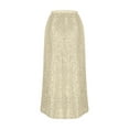 thumbnail image 4 of Kaemgyyd Women's Sequin Maxi Skirt Glitter Baggy Flowy Long Skirt High Waisted Sparkle Nightout Party Cocktail Clubwear, 4 of 5