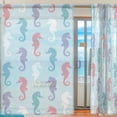 thumbnail image 2 of Coolnut 2PCS Multicolor Seahorses Sheer Gauze Door Curtains, 78"x55" Window Curtain Drapes for Living Room Kids Bedroom Window Treatment, 2 of 4