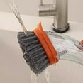 thumbnail image 4 of Tyidzon Dish Brush with Soap Dispenser, Kitchen Dishwand Brushes with Handle Non-slip Cleaning Scrub Brush for Kitchen Sink Pots Pans, Orange 10", 4 of 4
