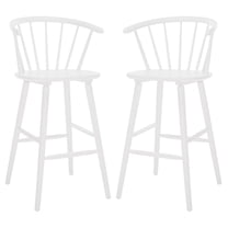 SAFAVIEH Blanchard Contemporary Bar Stool, White, Set of 2 (21.7 in. W x 20.5 in. D x 41.5 in. H)