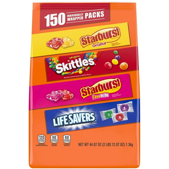 Skittles, Starburst & Life Savers Chewy & Hard Candy Assortment - 150 Pieces Bag