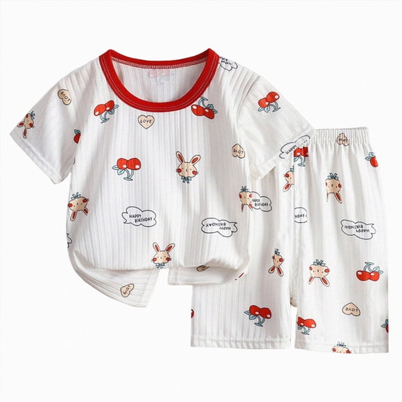 Toddler Boy T-shirts and Shorts 2 Pcs Cartoon Print Short Set Summer Clothes Outfit,Cartoon Graphic 6-12 Months 12-24 Months 2t 3t 4t 5t 6t 7t 8t 9t Children 5-6 Years