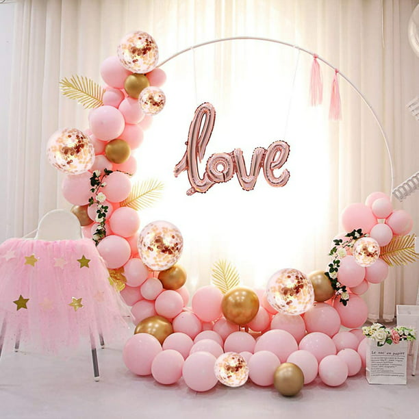  Wedding Arch Circle Balloon Arch Kit Round Backdrop Stand Floral  Frame for Anniversary Birthday Party Graduation Photo Background Decoration  Rust Resistant Golden Metal Stable Stands 