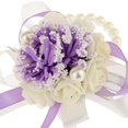 thumbnail image 4 of Flor Nupcial de Mano de Perla Púrpura Corsé De Muñeca de Dama De Honor de Boda Sunnimix Flor de la muñeca, 4 of 8