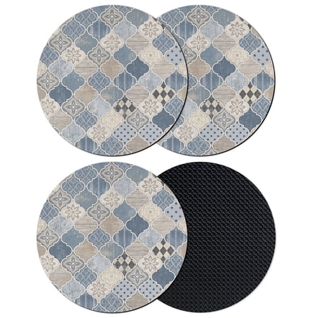 Vintage Geometric Art Coasters Set of 4 Absorbent Coasters for Drinks Traditional Morocco Mediterranean Boho Coaster for Desk Coffee Table Protection Home Decor House Warming Gifts 4