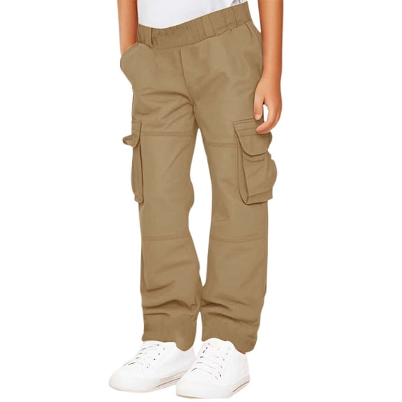 REDARER Boys' Wide-Leg Cargo Pants, Elastic Waist Multi-Pocket Loose Fit Casual Joggers for Everyday & Outdoor Wear,14-15 Years