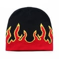 thumbnail image 4 of Gorro de punto con diseño de llamas, cálido, de lana, para exteriores, para hombre y mujer, 4 of 5