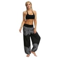 thumbnail image 2 of Jxximdong Pants for Women Men's And Women's Loose Crotch Pants Retro Printed Jumpsuit Yoga Pants Black S Trousers, 2 of 5