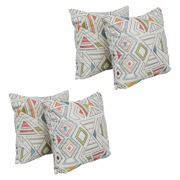 17-inch Jacquard Throw Pillows with Inserts (Set of 4) 9910-S4-ID-074