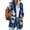 Blue, variant on Fall Winter Aztec Print Women V-neck Casual Loose Open Front Cardigan Coat