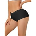 thumbnail image 4 of NOMADIC NOOK Women's Boyshorts Underwear Unlined Invisible Mid Waist Stretch Solid Panties 2 Packs, 4 of 4