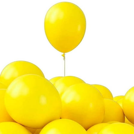 12" Helium-Quality Natural Latex Balloons – 10 Baloons, Yellow, Safe for Age 8  – Bright Party  Event Decorations: 1CT