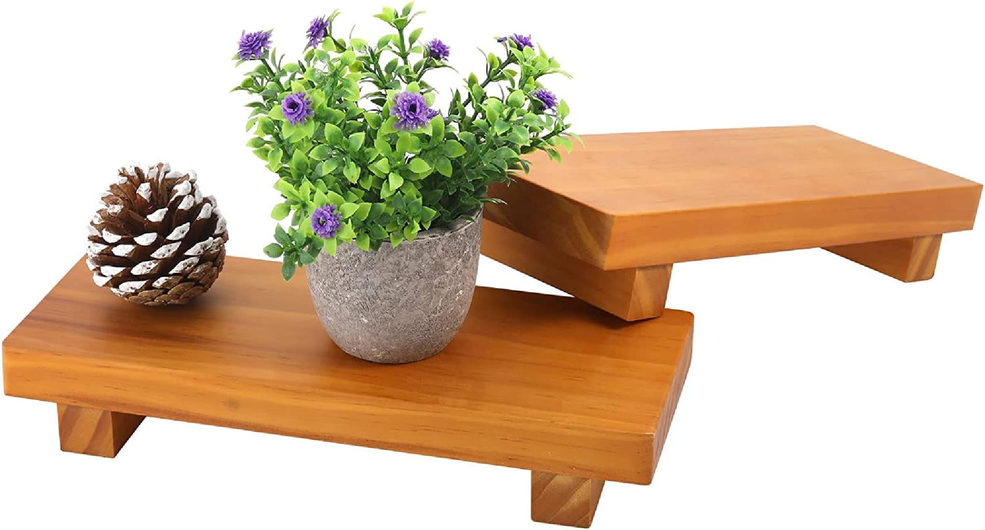 Kitchen Soap Tray, Bathroom Trays for Counter, 2Pack Wood Soap Dish