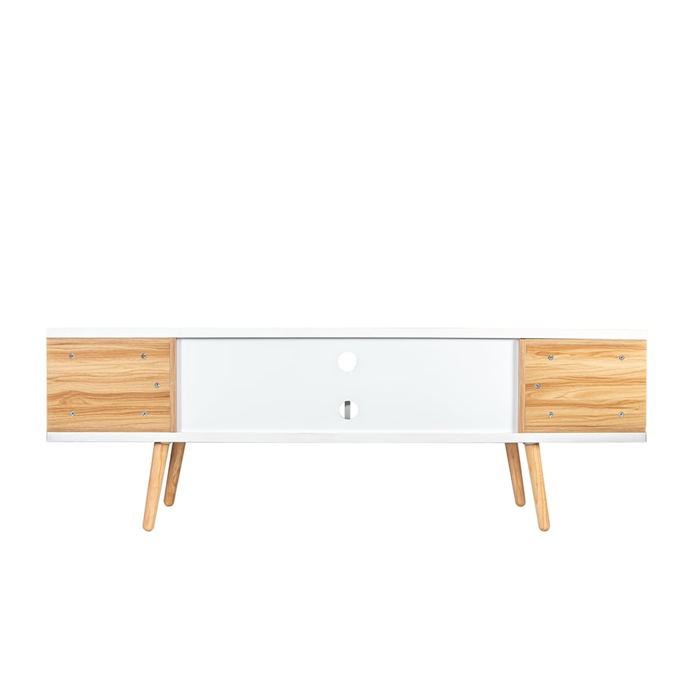 Kadyn TV Stand, Mid-Century Wood Entertainment Center with Adjustable Storage Cabinet, White TV Console for Living Room Kadyn TV Stand, Mid-Century Wood Entertainment Center with Adjustable Storage Cabinet, White TV Console for Living Room