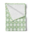 thumbnail image 2 of Abstract Soft Flannel Fleece Throw Blanket, Daisy Chamomile Petals Textured Striped Background Picnic Kitchen Spring Image, Cozy Plush for Indoor and Outdoor Use, 70" x 90", Mint Green, by Ambesonne, 2 of 5