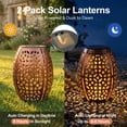 thumbnail image 3 of The Growing Ground 2 Pack Solar Lanterns Outdoor, Hollowed Metal LED Garden Decor Lanterns for Patio Yard Porch, Gifts for Women Mom Grandma, Bronze, 3 of 9