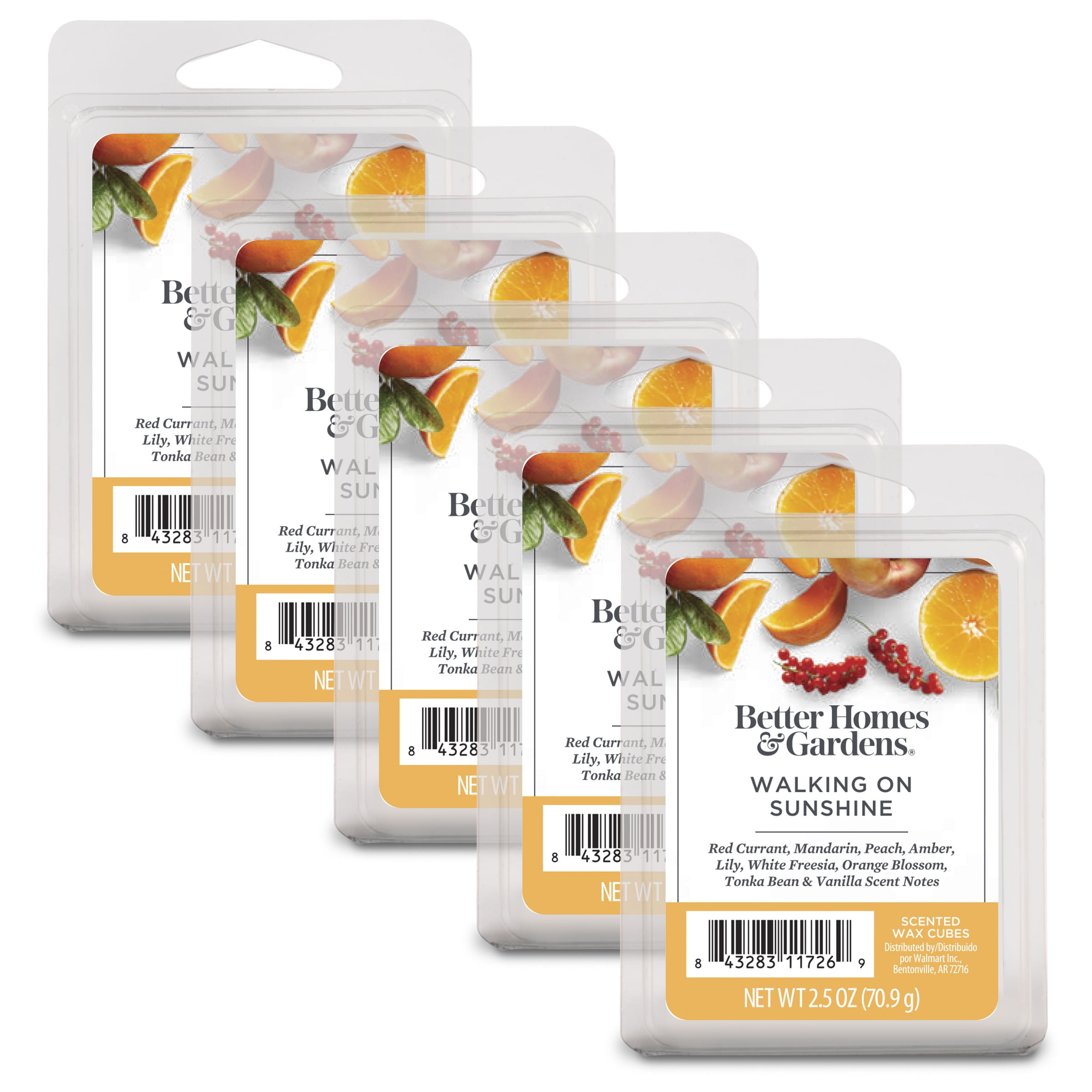 Walking on Sunshine Scented Wax Melts, Better Homes & Gardens, 2.5 oz (5-Pack)