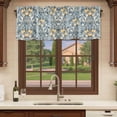 thumbnail image 6 of Lemon Leaves Curtain Valances for Windows, Kitchen Valance Window Treatments Panel 2 Pack, Watercolor Blue Vintage Flower Floral Rod Pocket Short Curtains for Bathroom Bedroom 54 x 18 Inch, 6 of 8