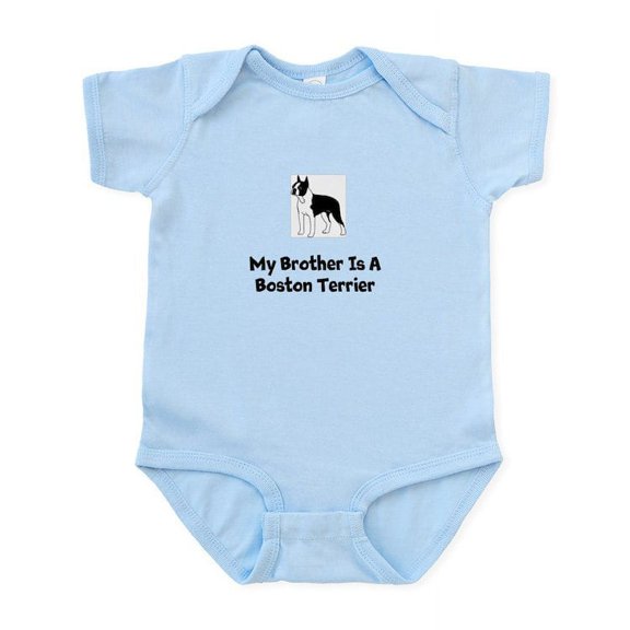 CafePress - My Brother Is A Boston Terrier Infant Body Suit - Baby Light Bodysuit, Size Newborn - 24 Months
