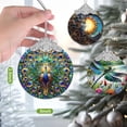 thumbnail image 3 of Adorno colgante navideño PEMIRSAYO con forma de pavo real, vidrio tintado de 8 x 9 cm, 3 of 6