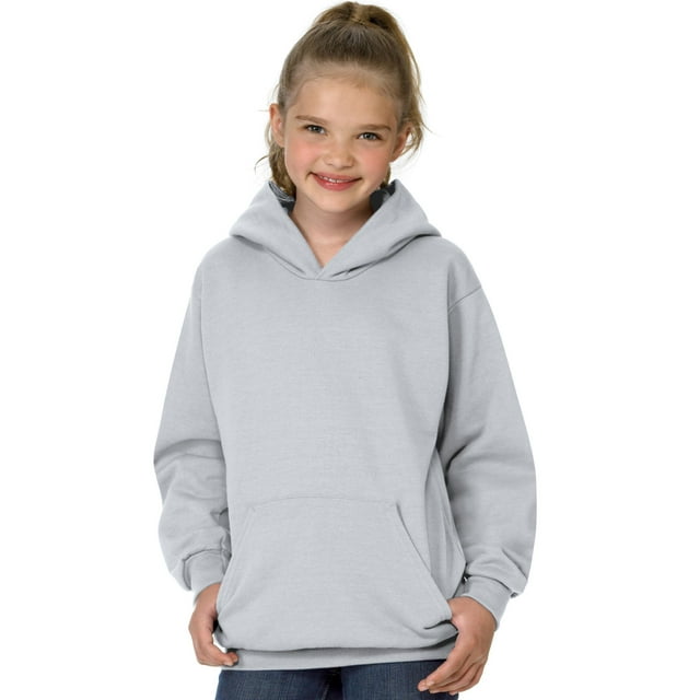 Hanes ComfortBlend EcoSmart Chandail à Capuchon pour Jeunes, TG, Cendre