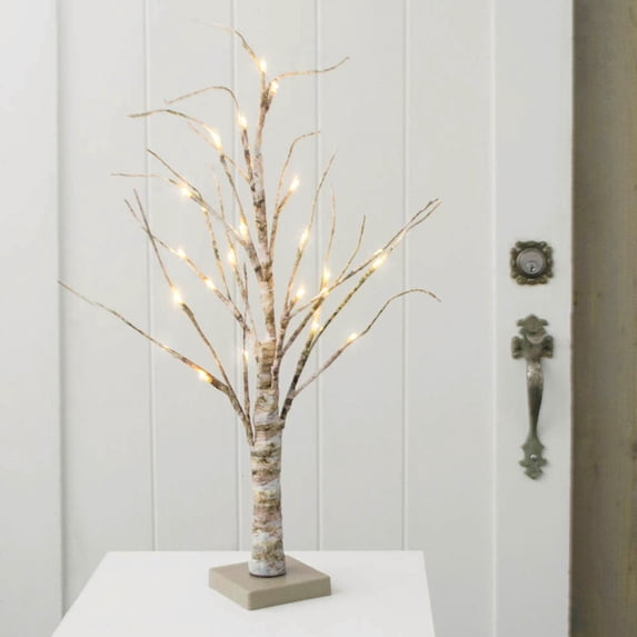 Lighted Branches Lighted Birch Tree 24 inch 24 Warm White LEDs Battery Operated