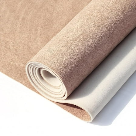 Hiksuky Suede Auto Headliner Fabric 120" L × 60" W with Foam Backing - Beige Interior Replacement Material for Car/Truck/SUV/RV Roof, Tube Packaging - Home Repair/DIY Headliner Material