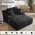 thumbnail image 2 of Aukfa 66" Oversized Chaise Lounge Indoor Boneless Couch Plush Sofa Bed for Living Room, 3Pillows, Black, 2 of 9